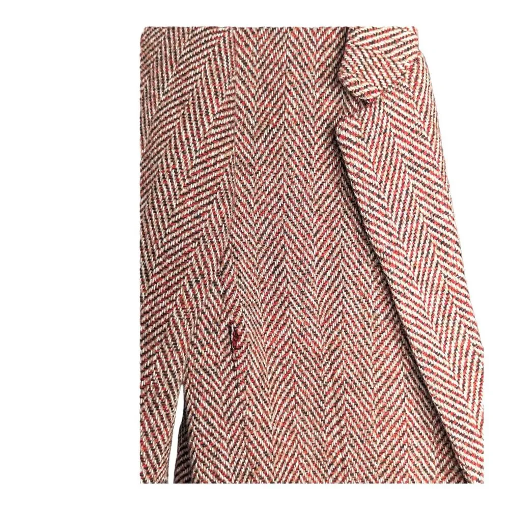 American Rag Womens Size Medium Red Tweed Suit‎ Jacket Blazer One Button Closure